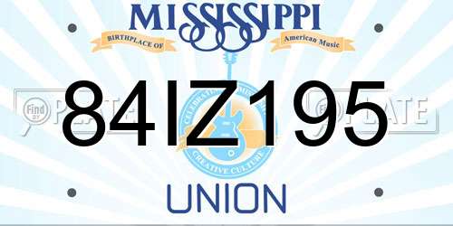 84IZ195 Mississippi License Plate
