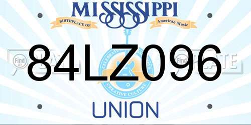 84LZ096 Mississippi License Plate