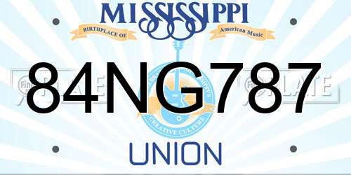 84NG787 Mississippi License Plate