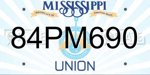 84PM690 Mississippi License Plate