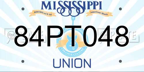 84PT048 Mississippi License Plate