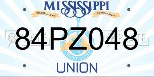 84PZ048 Mississippi License Plate