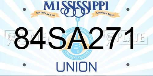 84SA271 Mississippi License Plate