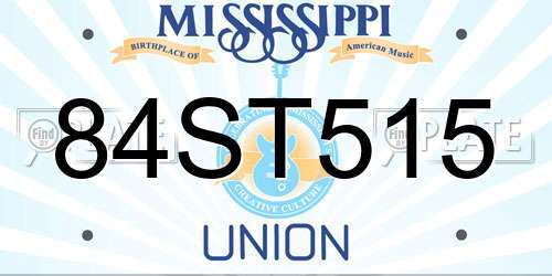 84ST515 Mississippi License Plate