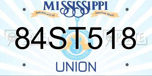 84ST518 Mississippi License Plate