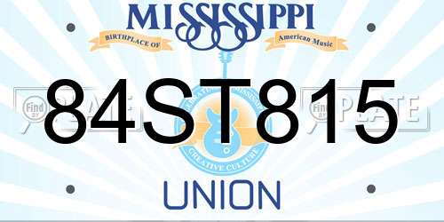 84ST815 Mississippi License Plate