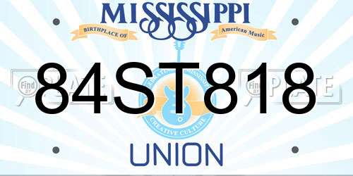 84ST818 Mississippi License Plate