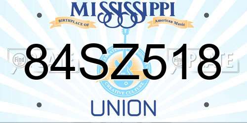 84SZ518 Mississippi License Plate