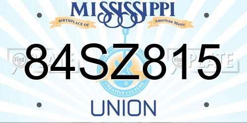 84SZ815 Mississippi License Plate
