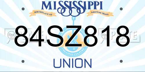 84SZ818 Mississippi License Plate