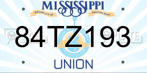 84TZ193 Mississippi License Plate