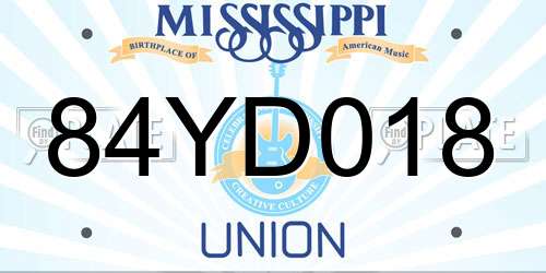 84YD018 Mississippi License Plate