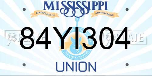 84YI304 Mississippi License Plate
