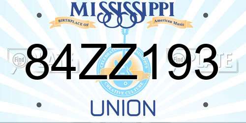 84ZZ193 Mississippi License Plate