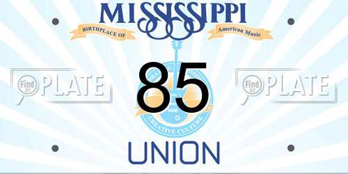 85 Mississippi License Plate