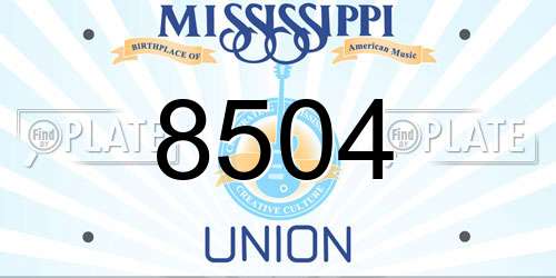 8504 Mississippi License Plate