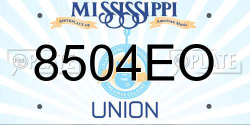 8504EO Mississippi License Plate