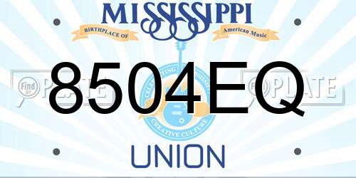 8504EQ Mississippi License Plate