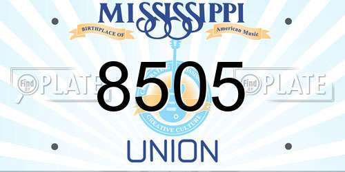8505 Mississippi License Plate
