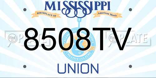 8508TV Mississippi License Plate