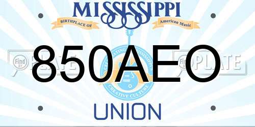 850AEO Mississippi License Plate