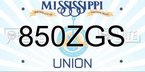 850ZGS Mississippi License Plate