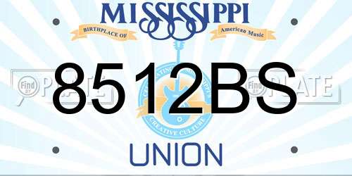 8512BS Mississippi License Plate