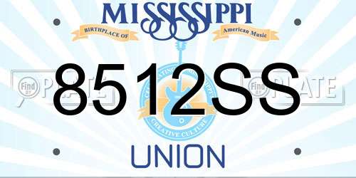 8512SS Mississippi License Plate