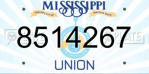 8514267 Mississippi License Plate