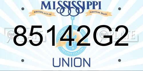 85142G2 Mississippi License Plate