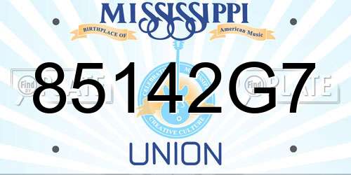 85142G7 Mississippi License Plate