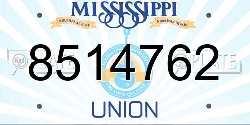 8514762 Mississippi License Plate