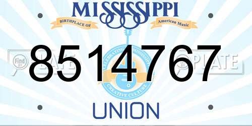 8514767 Mississippi License Plate