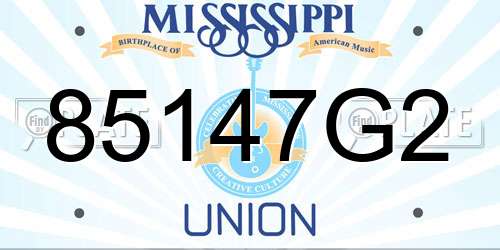 85147G2 Mississippi License Plate