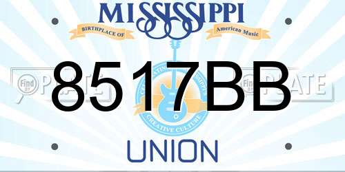 8517BB Mississippi License Plate