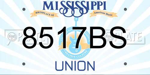 8517BS Mississippi License Plate