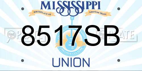 8517SB Mississippi License Plate