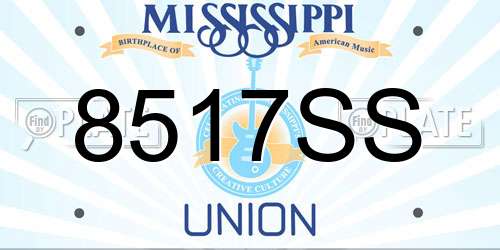 8517SS Mississippi License Plate
