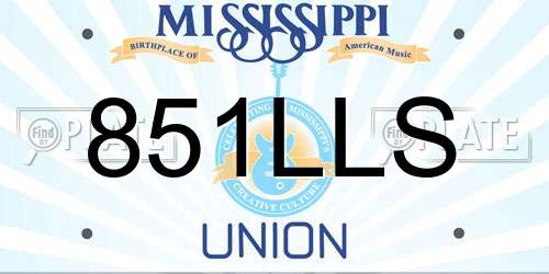 851LLS Mississippi License Plate