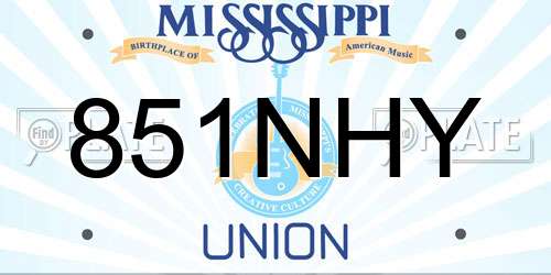 851NHY Mississippi License Plate