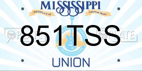 851TSS Mississippi License Plate