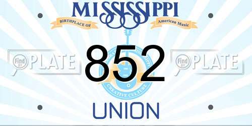 852 Mississippi License Plate