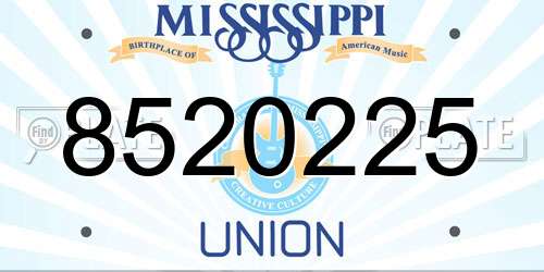 8520225 Mississippi License Plate