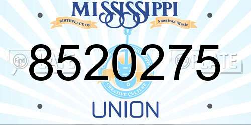 8520275 Mississippi License Plate