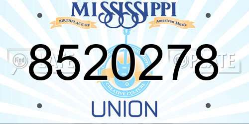 8520278 Mississippi License Plate
