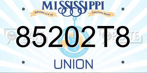 85202T8 Mississippi License Plate