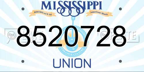 8520728 Mississippi License Plate