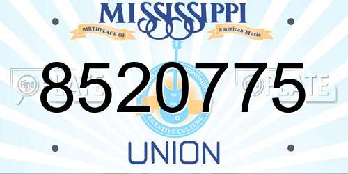 8520775 Mississippi License Plate