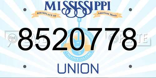 8520778 Mississippi License Plate