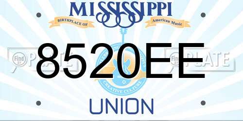 8520EE Mississippi License Plate